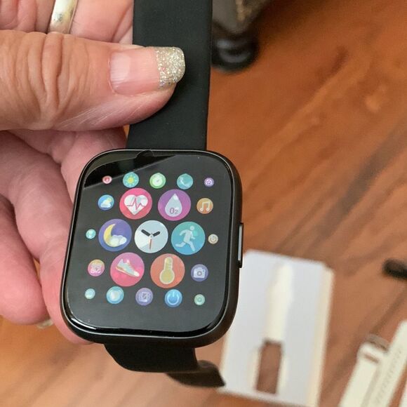 Smart watch black band and white band, unisex main image 12